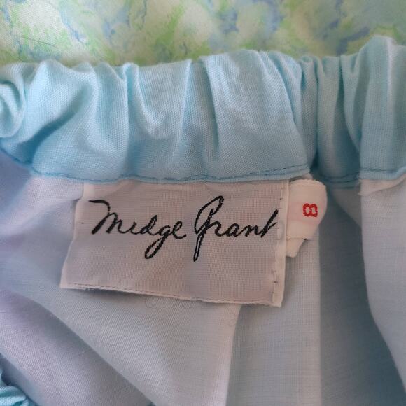 Vintage Midge Grant Patchwork Maxi Skirt Pastel Elastic Waist 60s 70s Women 8 - Picture 11 of 14